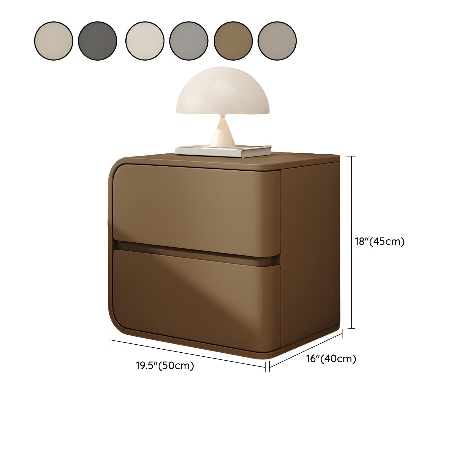 Rounded Corners Nightstands Solid Wood with Silent Buffer Guide Rail - image 15