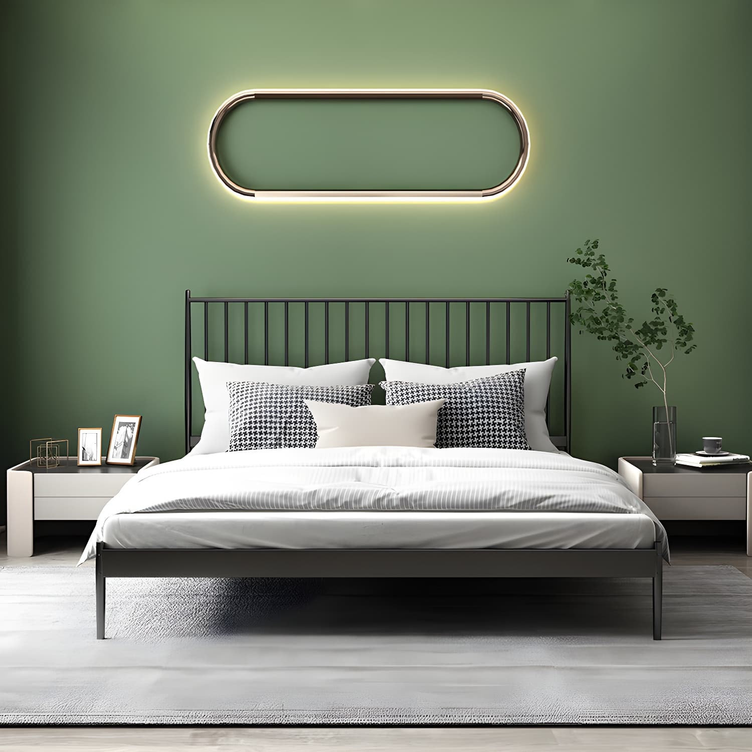 Modern Style Metal Material Includes Headboard Gold/white/black Bed - image 4