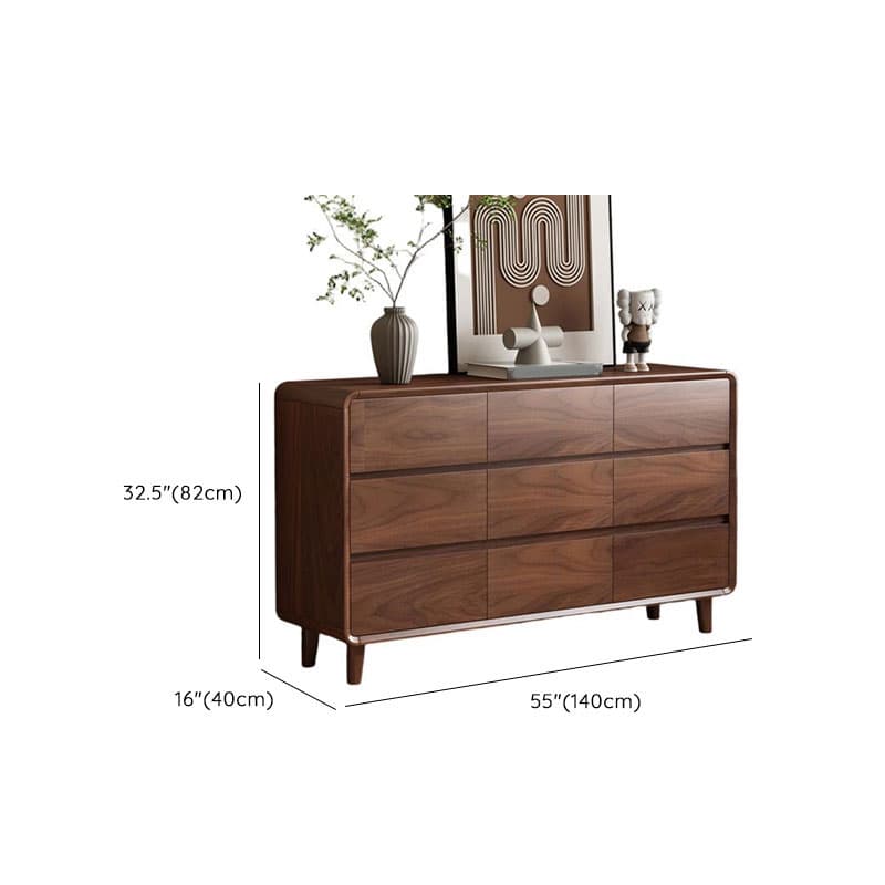 Cocoa Simplistic Natural Wood Double Dresser/Bachelor Chest/Lingerie Chest with 6/9/5 Drawers in Horizontal/Vertical Orientation - image 13