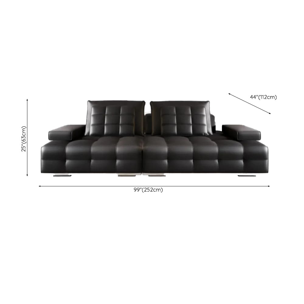 Versatile Black Sofa, Straight/L-Shape, 7-Seater, Horizontal/Right Hand Facing Orientation - image 9