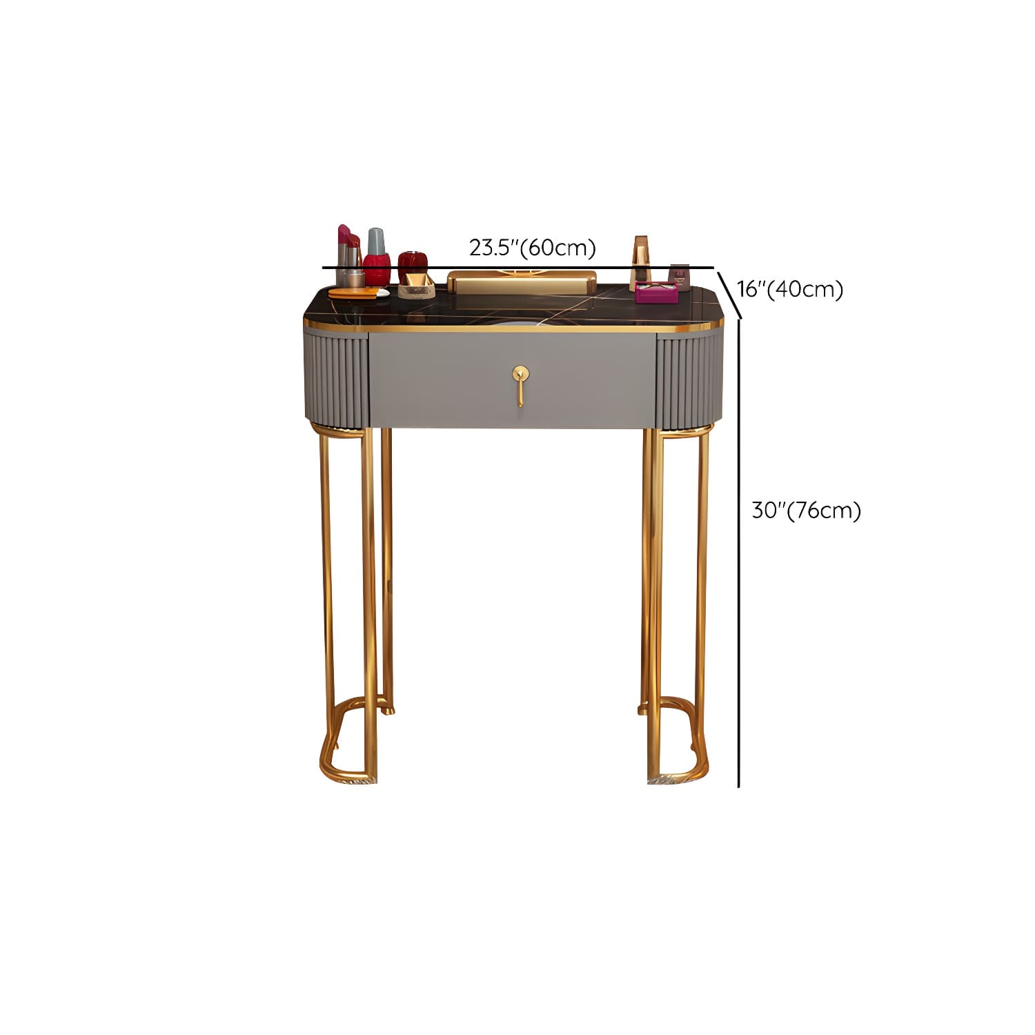 Removable Makeup Counter Bedroom Vanity Dressing Table with Lighted Mirror - image 18