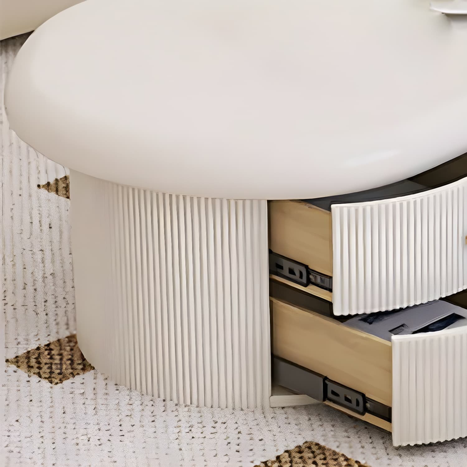 Nordic Irregular Coffee Table in White of 15.7" H with Acrylic Legs - image 11