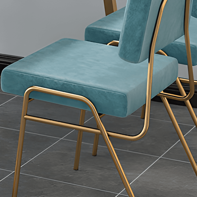 Upholstered Firm Armless Chair with Aureate Legs and Foot Pads for Dinette - image 10