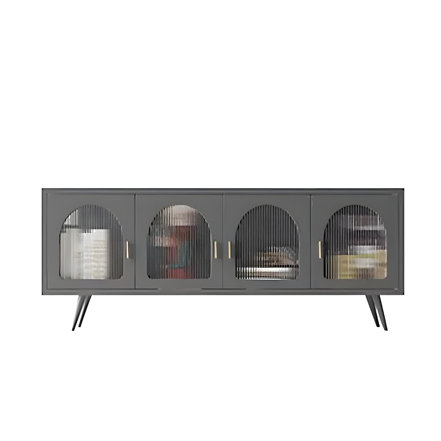 Industrial Enclosed TV Cabinet Home Metal TV Stand with Splayed Legs - image 5