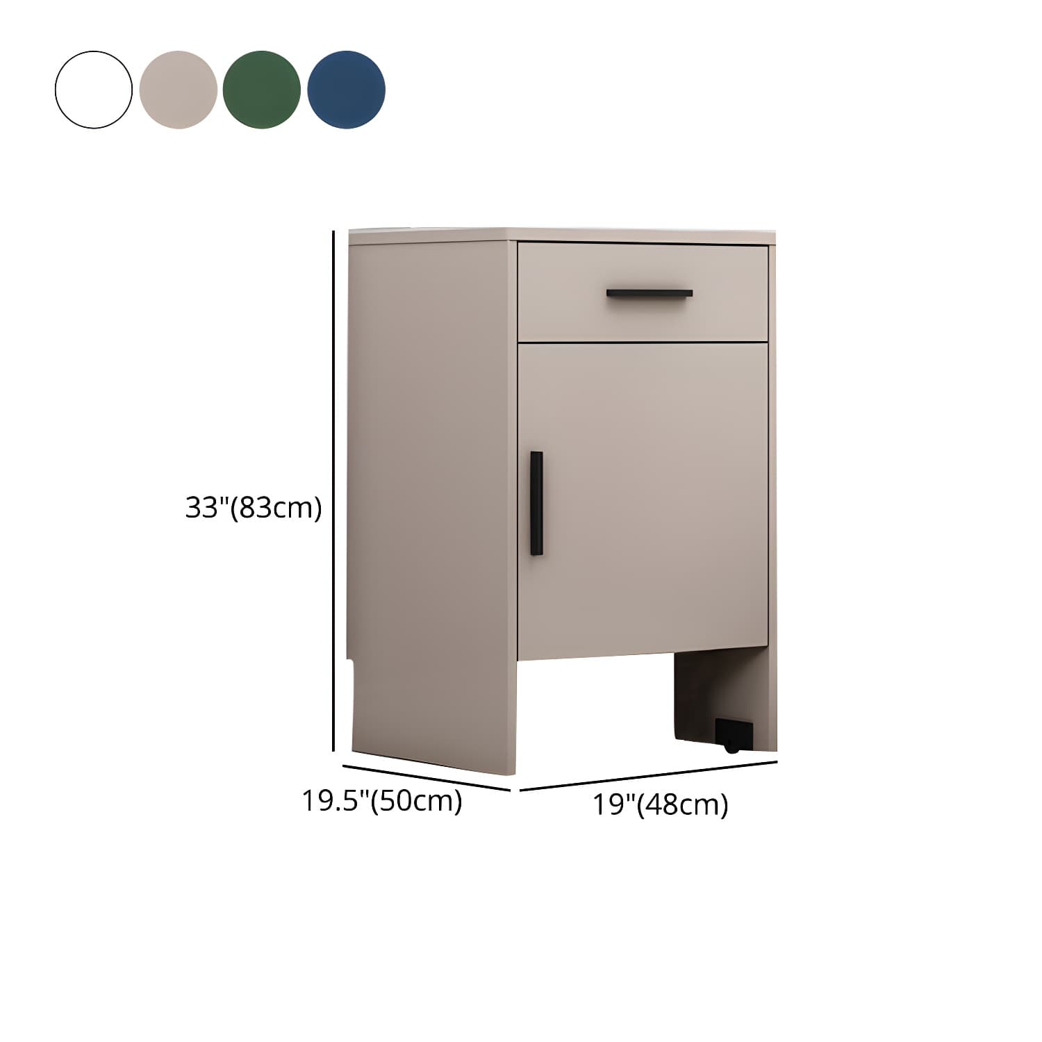 Modern Stone Top Accent Cabinet with Drawer Storage Cabinet 18.9" Long - image 17