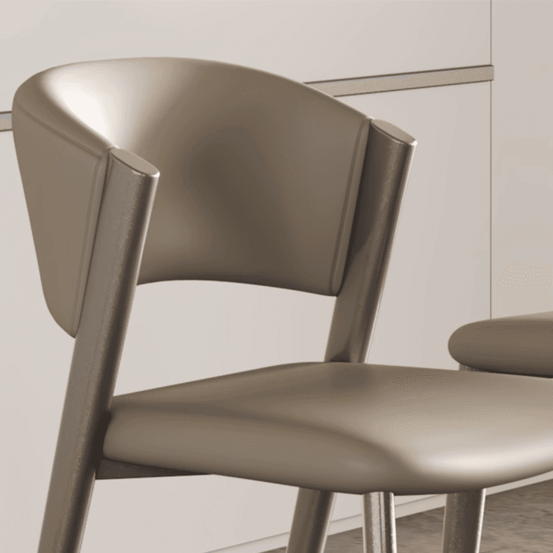 Modish Armless Chair with Exposed Back, Cushioned, Grey Steel Legs - image 20