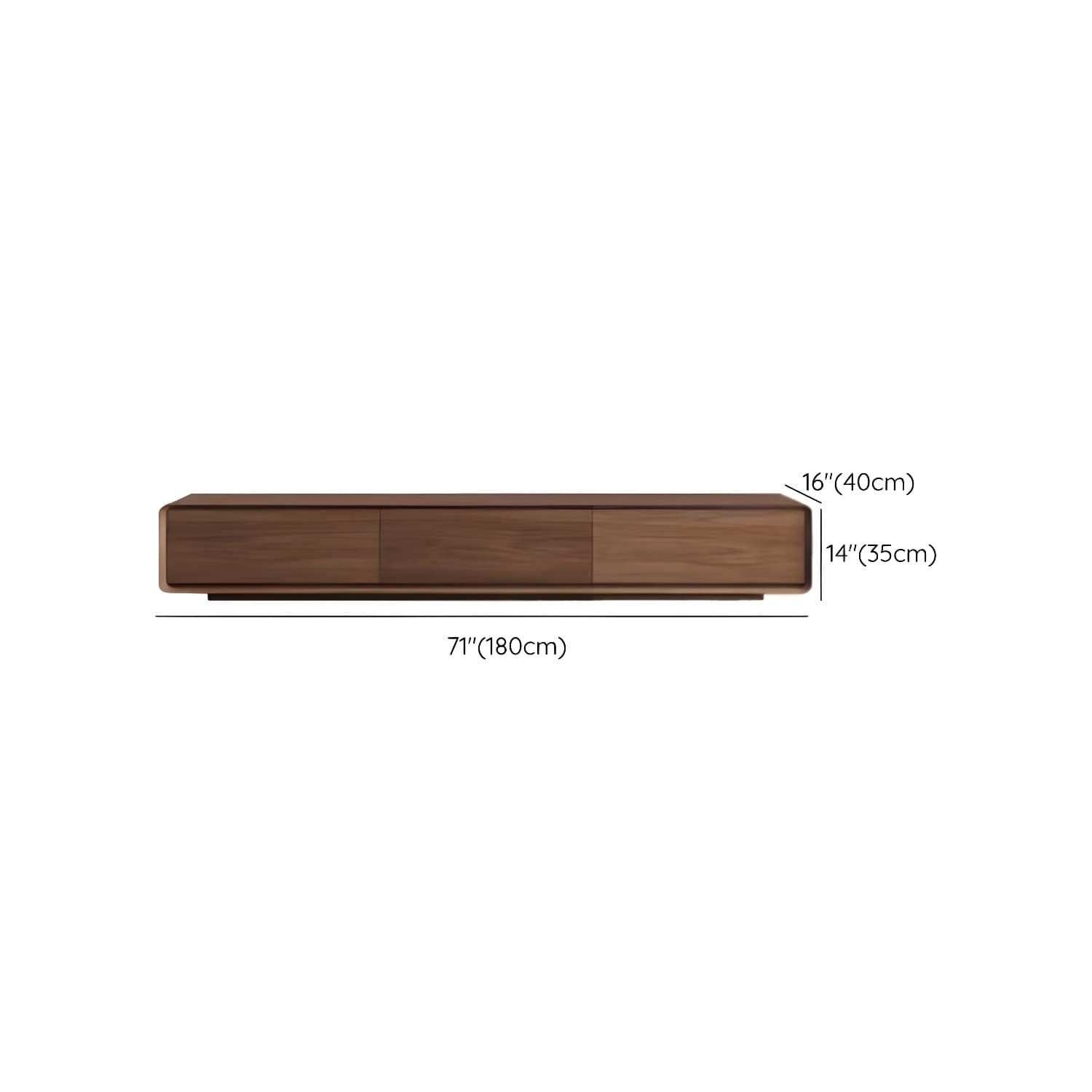 Brown Wooden TV Stand with Drawers and Soft Close Drawer Glides - image 8