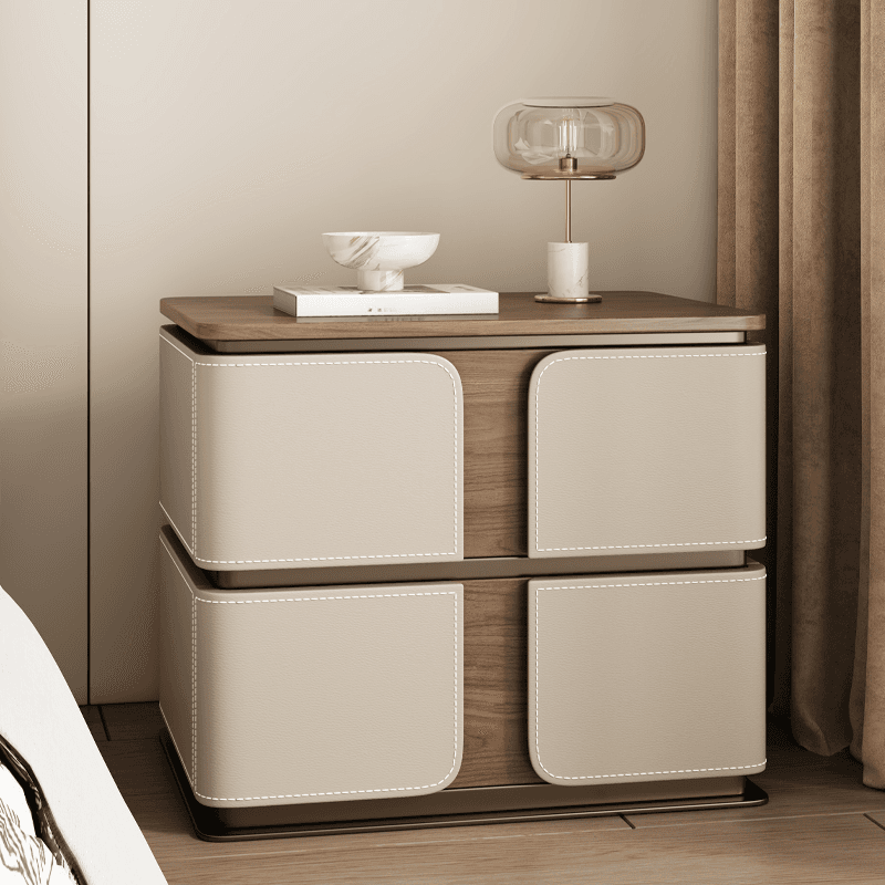 Art Deco Nightstand With Drawer Organization with 2 Drawers and Lumber Countertop - image 5