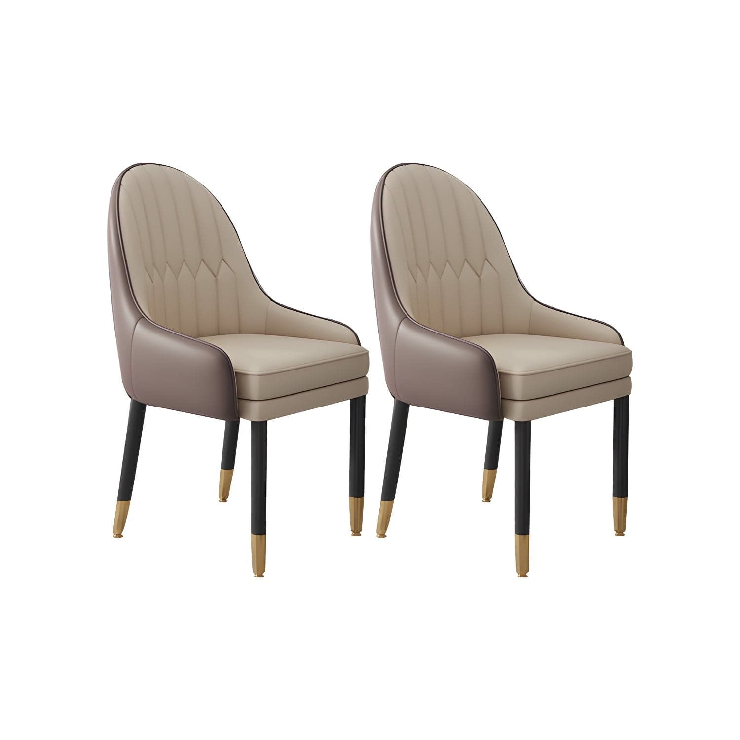 Faux Leather Dining Chairs Modern Parsons Arm Chair with Wood Legs - image 5