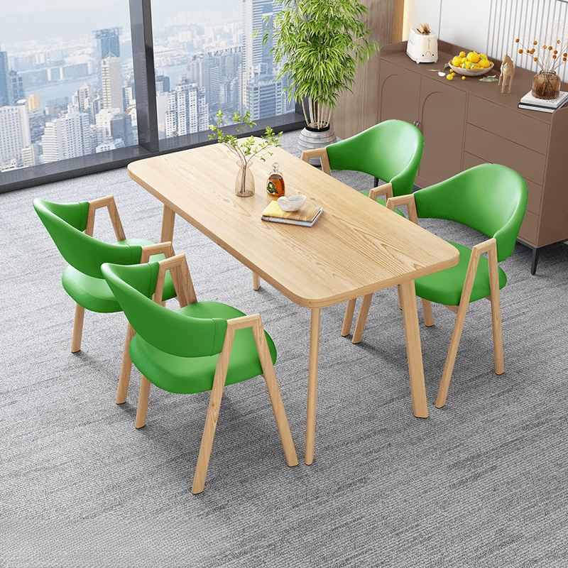 Casual Dining Table Set with Natural Wood Finish, Reclaimed Wood Top, and Seating for 4 Chairs - image 10