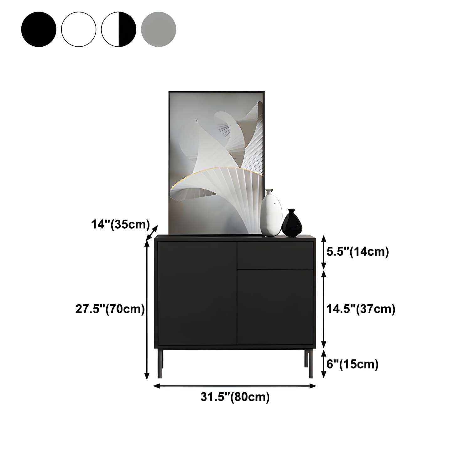 Wooden Rectangle Sideboard Cabinet Modern Kitchen Sideboard for Home - image 20
