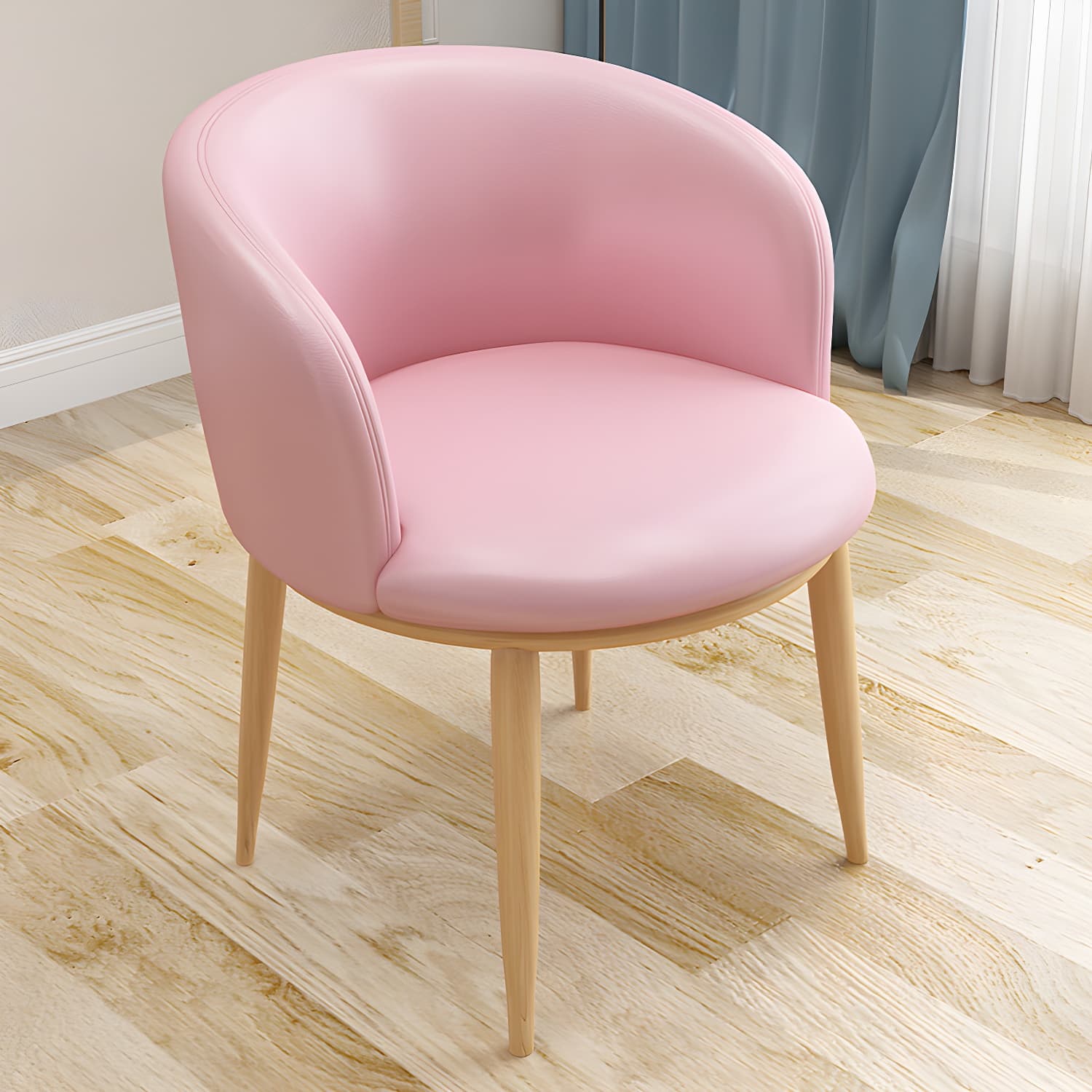 Faux Leather Contemporary Dining Chair with 4 Legs Matte Finish Solid Back Chair - image 29