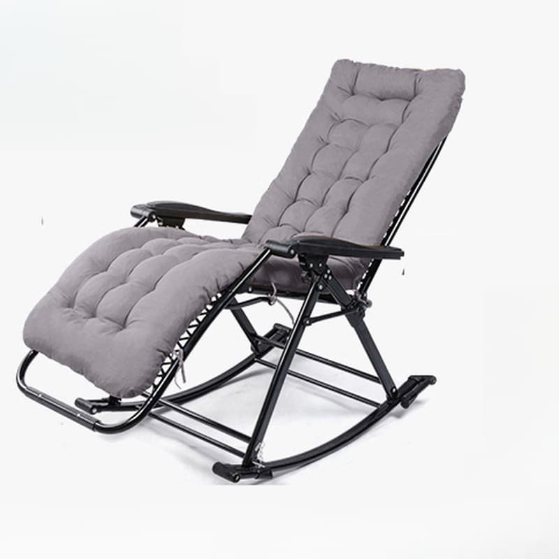 Simplistic Stain Resistant Metal Cushioned Rocking Accent Chair with Round Arm - image 5