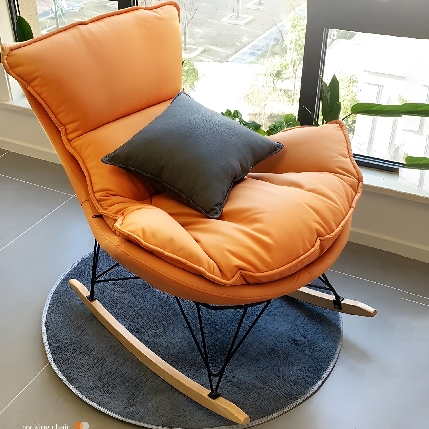 Modern Rocking Chair Solid Wood Rocker Chair with Light Legs - image 13