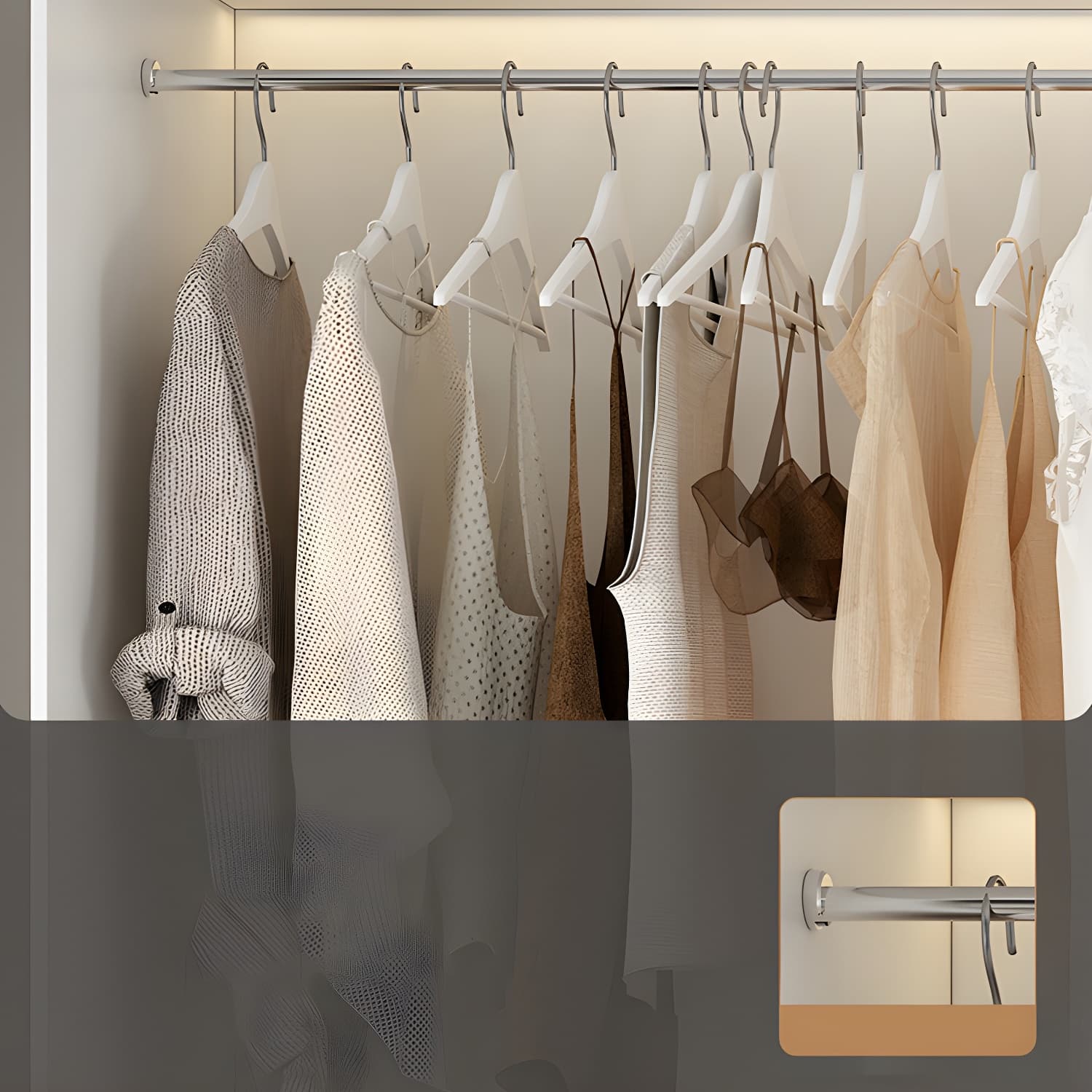 Modern White Wood Frame Wardrobe Armoire Freestanding Wardrobe with Soft Close Drawers - image 8