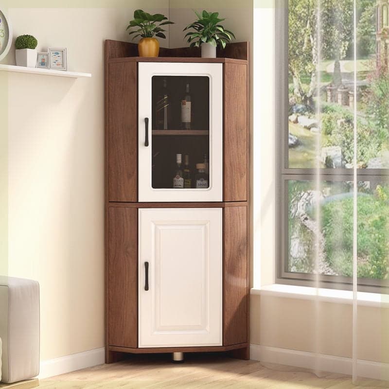 Gray/Wood Grain Unattached Accent Cabinet with Engineered Wood for Living Room - image 6