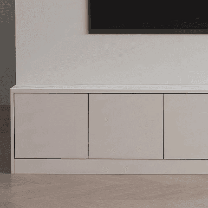 Beige Rectangular TV Stand for Parlor with Gate - image 7