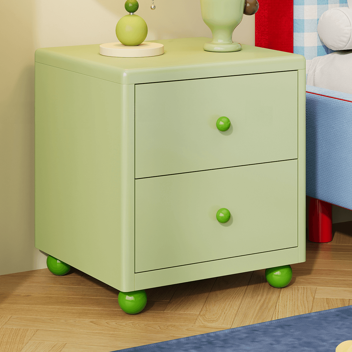 Organic Modern 2 Tiers Nightstand With Drawer Organization/Open Nightstand with Alloy Countertop - image 8