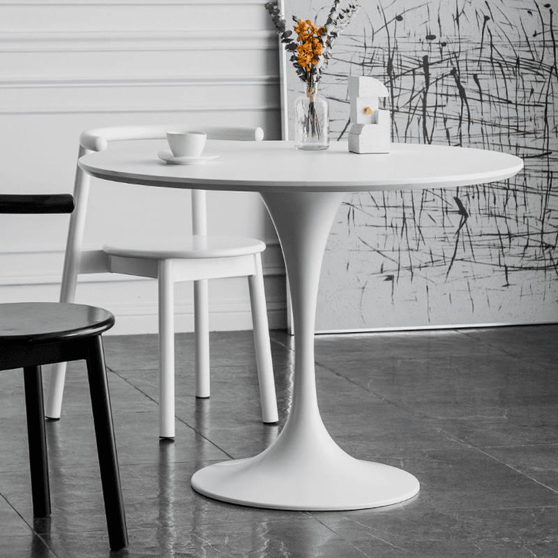 Chalk Circular Stone Art Deco/Glamorous Dining Table for 2, Scratch-immune & Fixed Table - image 6