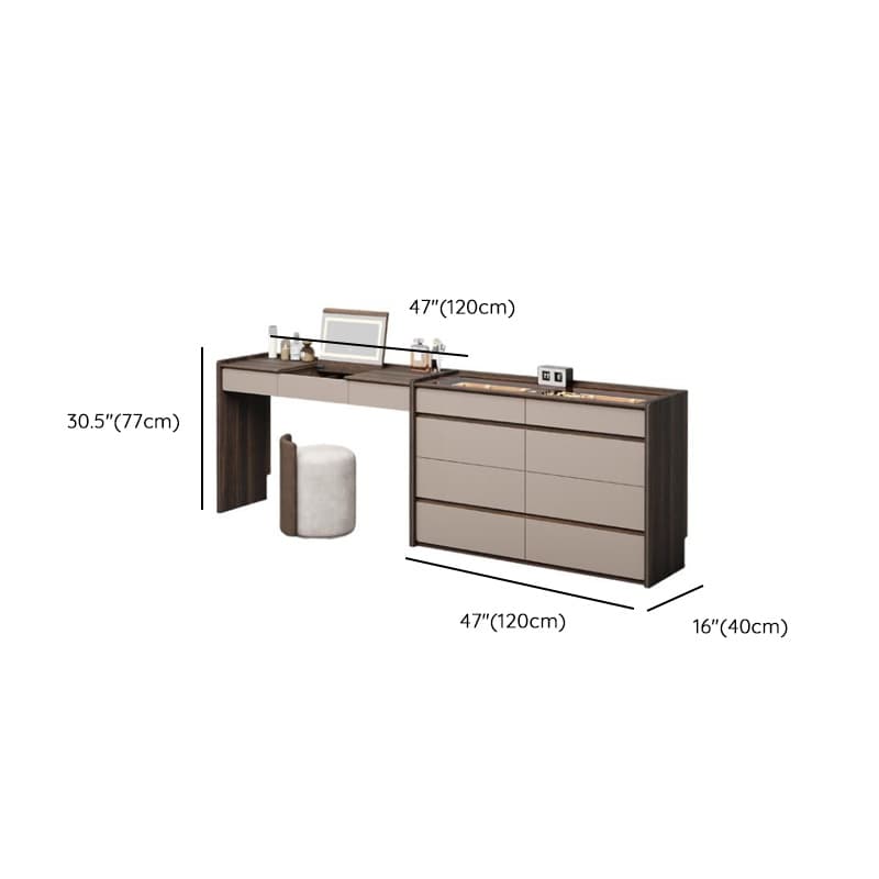 Multi-Purpose Vanity Set with 10 Drawers, Lighting, Push-Pull, 2-in-1 Functionality, Adjustable Touch and Brightness - image 8