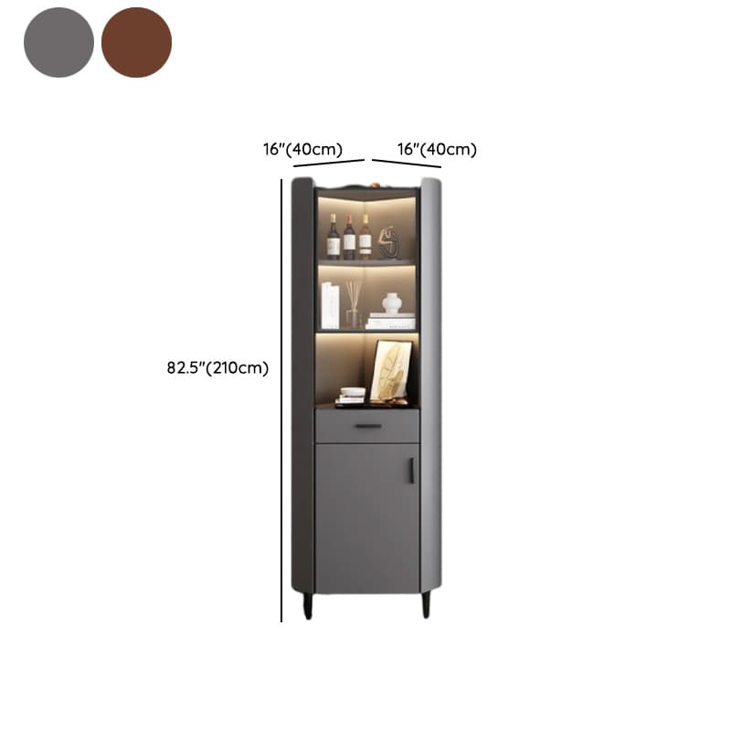 Damp-proof Scratch-immune Accent Cabinet with 1 Exterior Shelf, Glazed Door, Storm Gray Top, Soft Close Drawer, and Stain Resistant - image 7