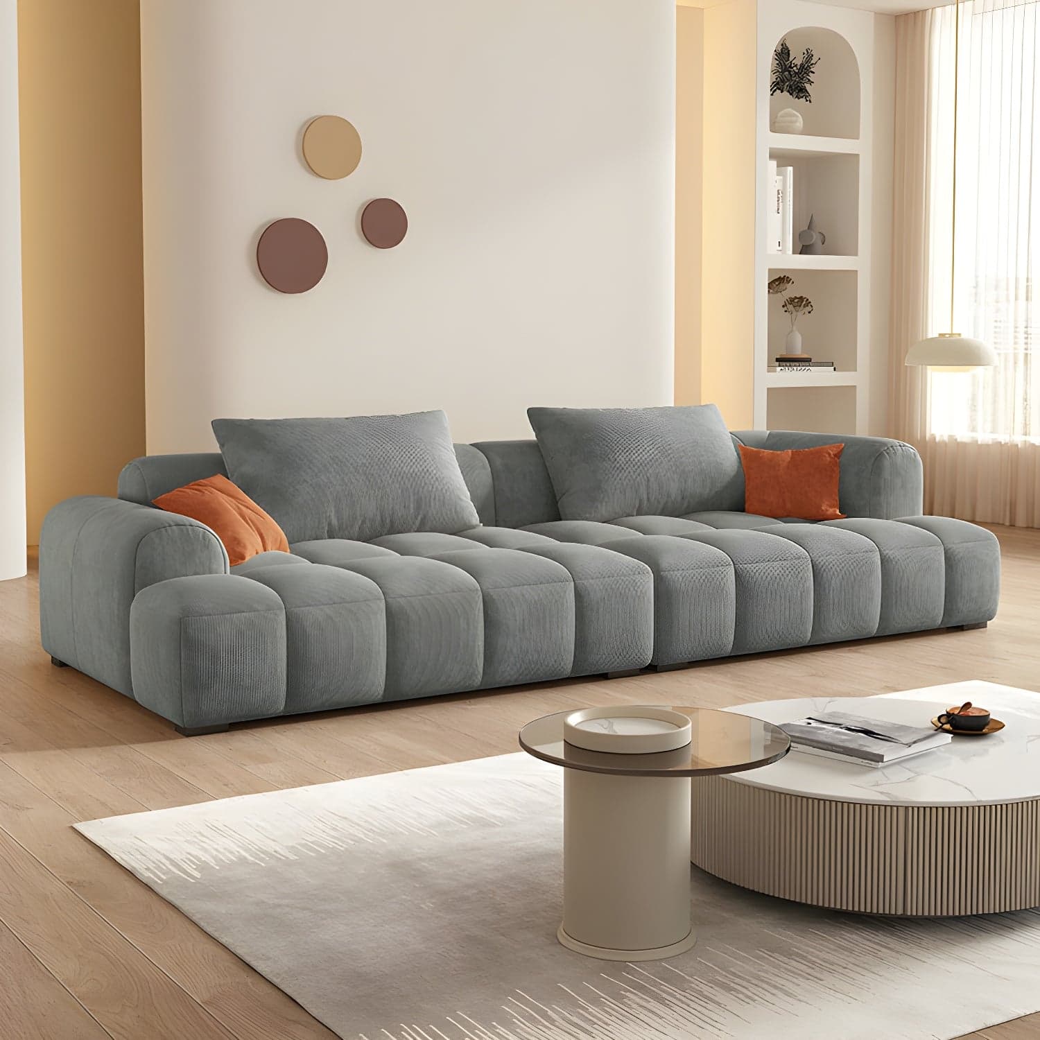 24.8" High Sofa with Tight Back Square Arm Corduroy for Apartment - image 4