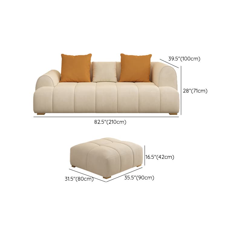 Six-Seated Beige Sectional Sofa: Anti Cat Scratch Fabric, Modern Style, Wood Frame, Tight Back - image 18