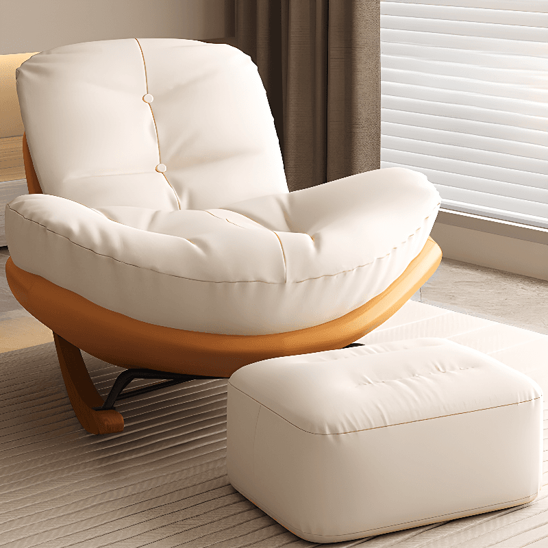 Stationary Upholstered Rocking Chair with Cushioned Rear in a Scandinavian Style, Footstool Included/Not Included - image 23