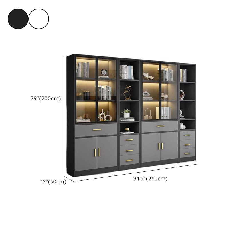 Moisture-proof Scratch-shielded Accent Cabinet with 4 Exterior Shelves, Black Top, Soft Close Drawer, Stain Resistant, and Lighting - image 11