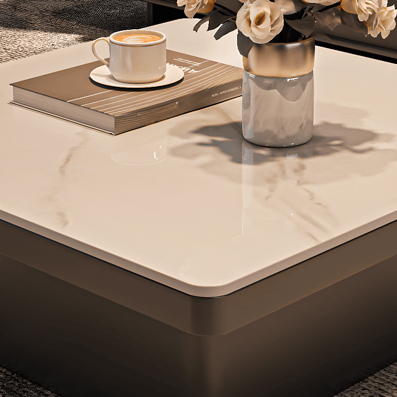 Contemporary Design Transparent Glass Single Board Game Coffee Table with Plinth Base in Midnight Black, Square Top - image 5