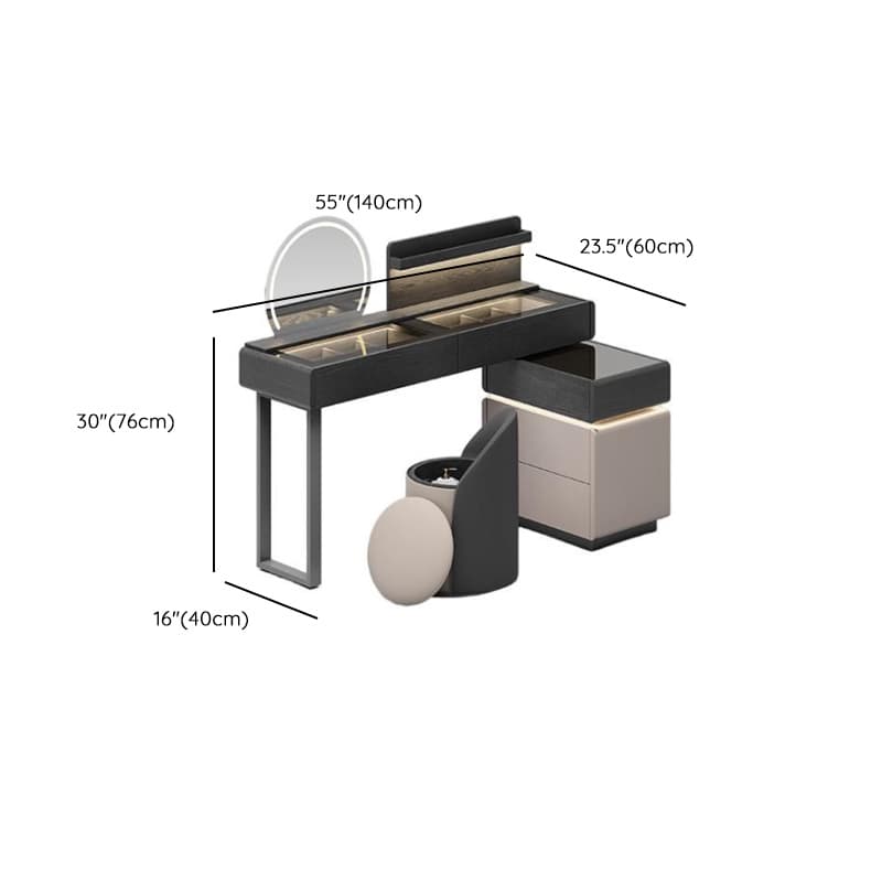 Multi-Purpose Tan Vanity Set with Lighting, Scalable 2-in-1 Adjustable Touch and Brightness - image 16