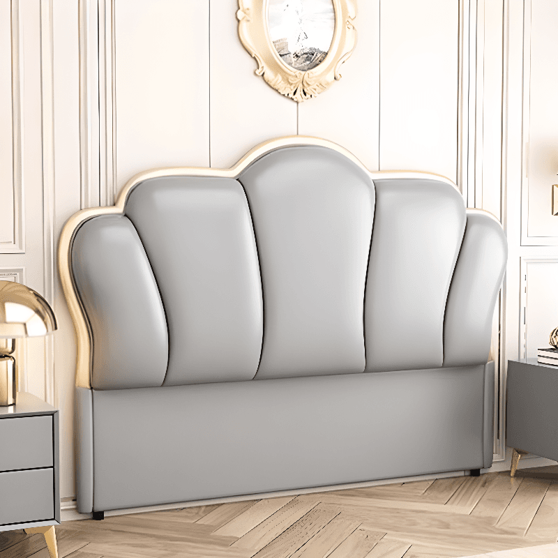 Art Deco Style Panel Headboard in Timber with No Distressing for King/Queen/Full Bed, Featuring Sponge Upholstery and Free-standing Standard Height - image 3