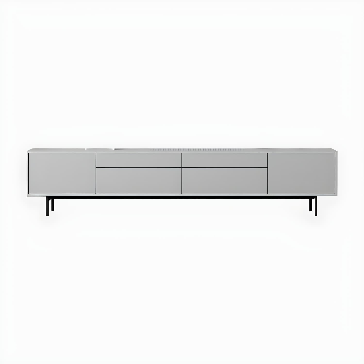 Industrial Enclosed Storage TV Stand Wooden Rectangle TV Cabinet with Splayed Legs - image 8