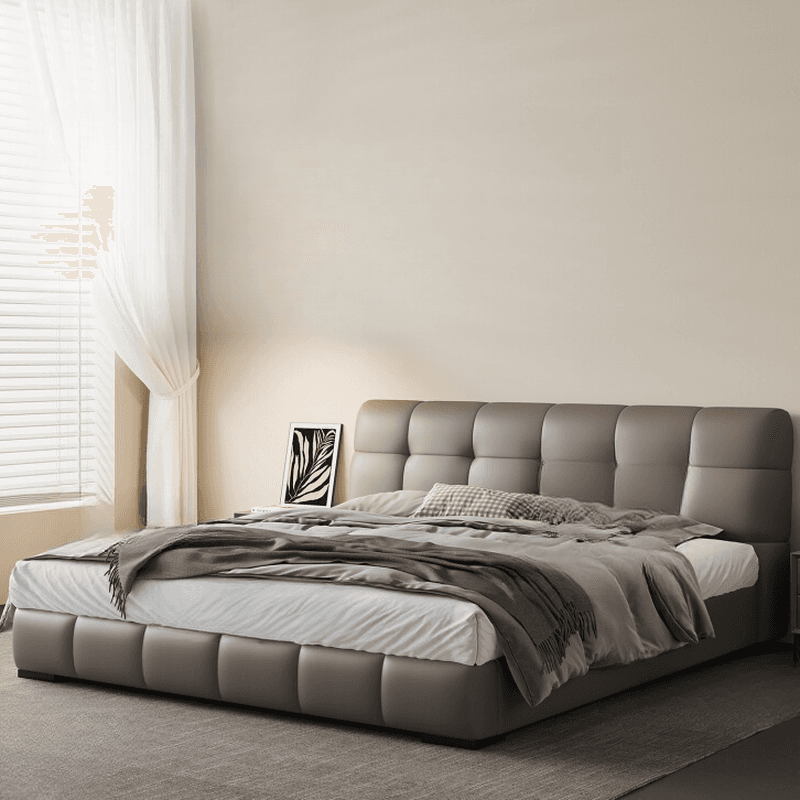 Grey Solid Color Storage Included/Panel Bed for Bedroom - image 3