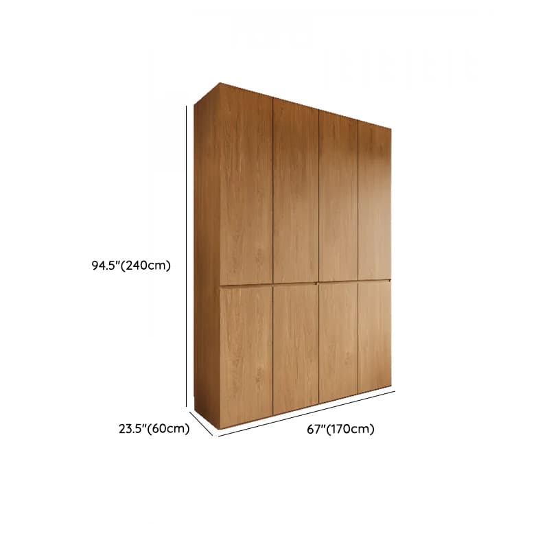 Wood Grain Minimalist Laminate Independent Wardrobe Closet with Soft Close Door, Interior Shelves, and Clothing Rod - image 24
