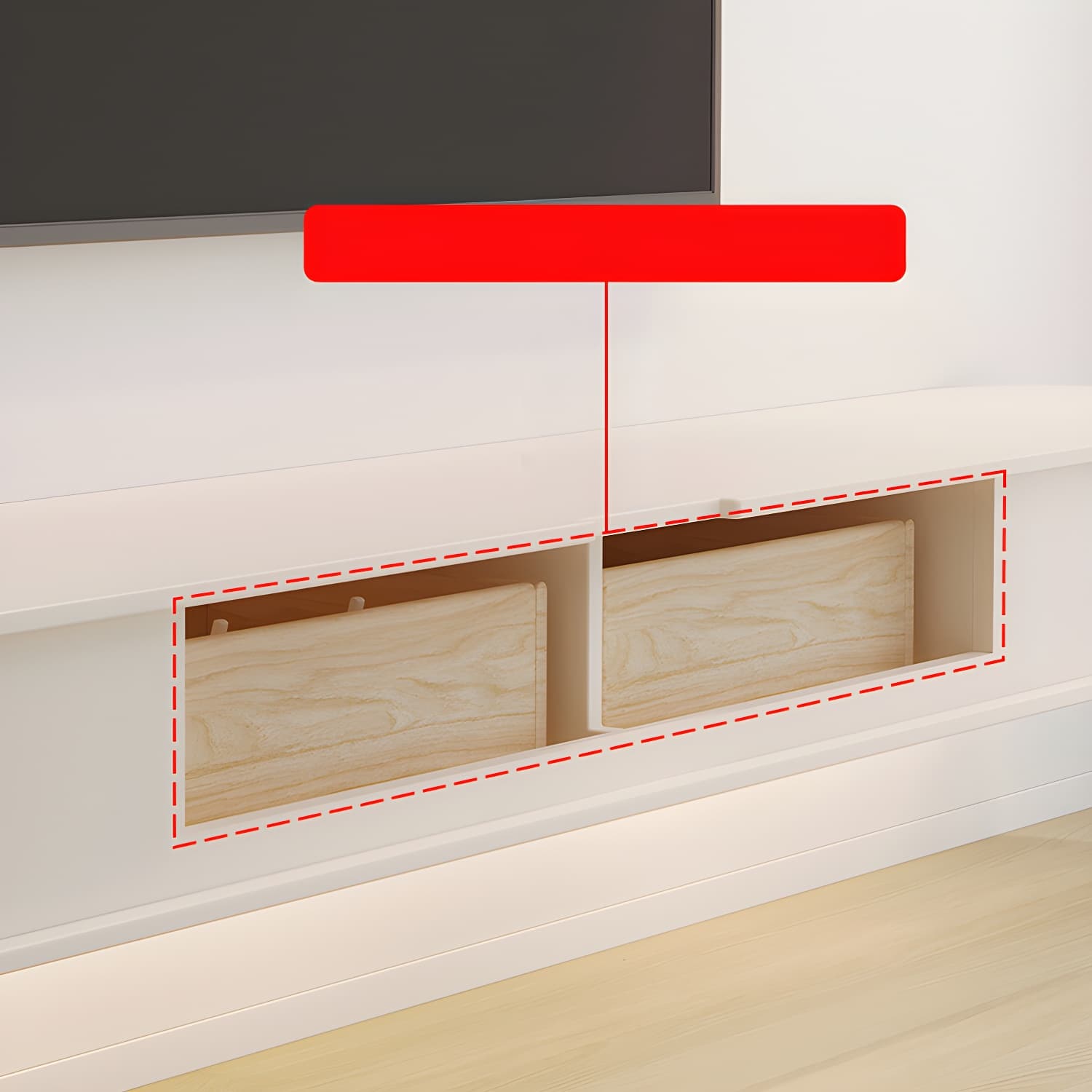 Modern Engineered Wood TV Stand Enclosed Storage Wall-mounted TV Console - image 7