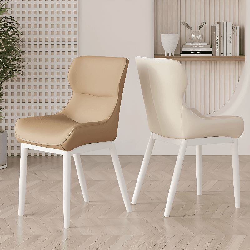 Contemporary Dinette Armless Chair with Solid Back Panel, Upholstered in Steel and Foot Pads - image 7