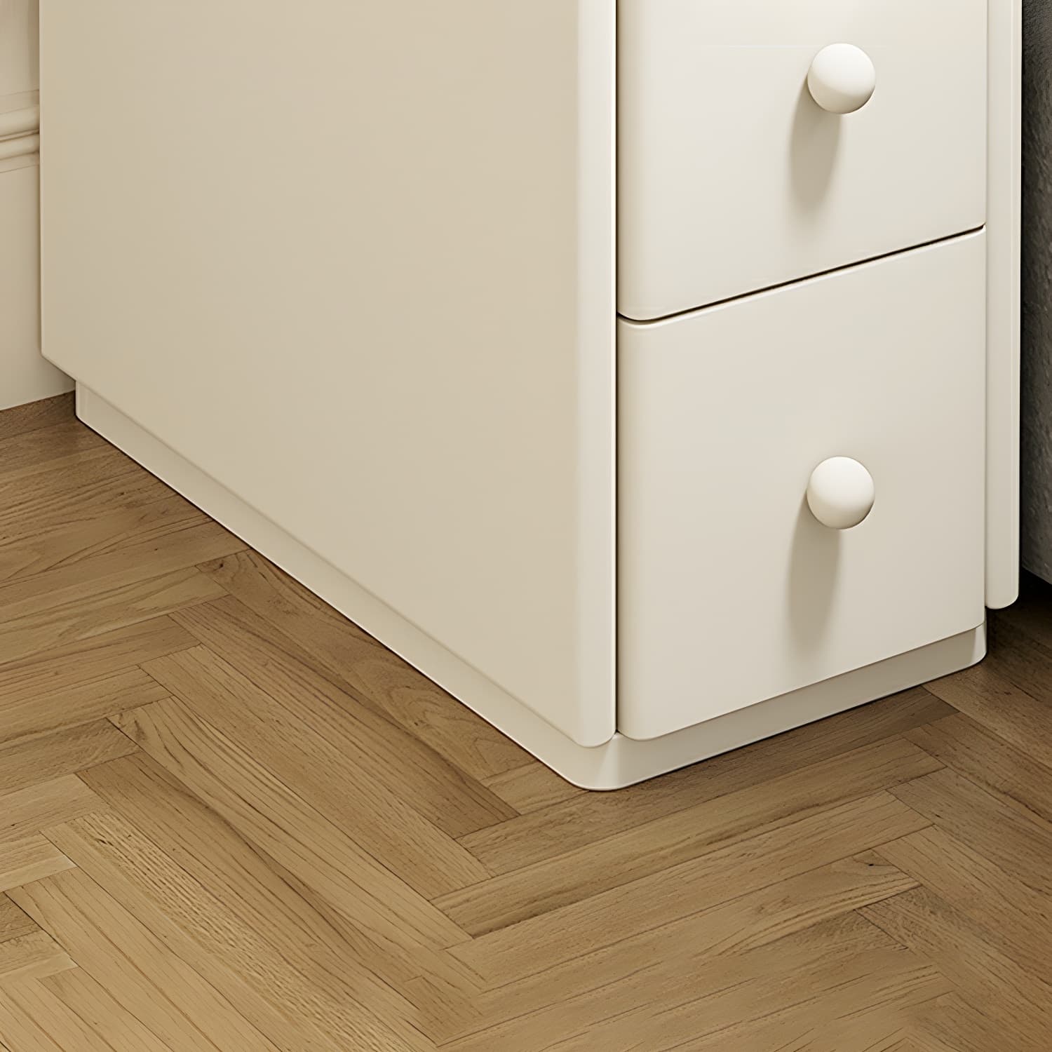 Modern Wood Open Storage Nightstand in Narrow Design with Drawers - image 8