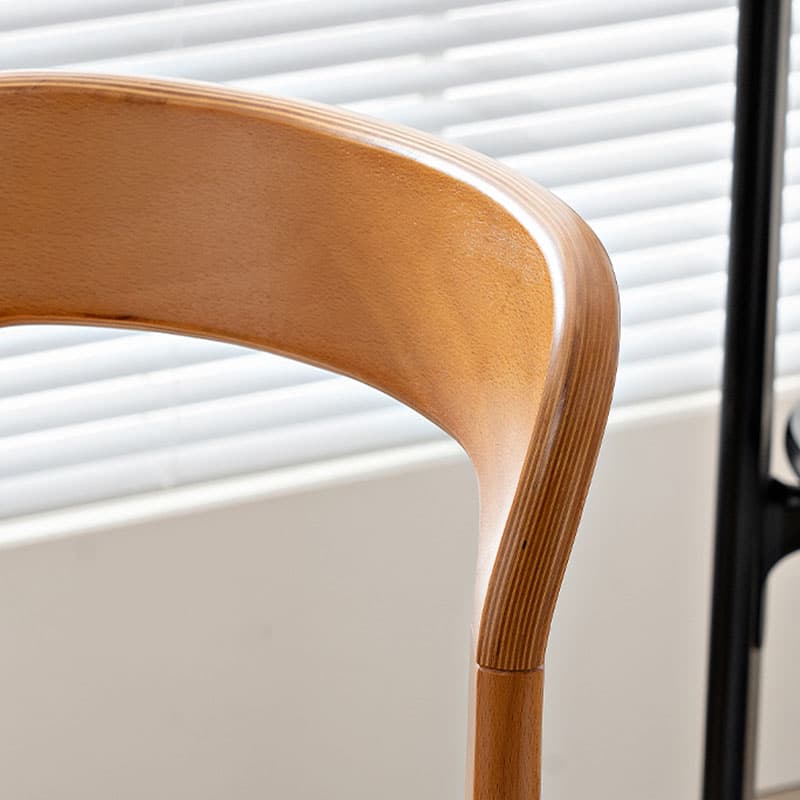 Scandinavian Natural Wood Armless Kitchen Chair 15.3inch Wide Non-Swivel 1 Piece - image 13