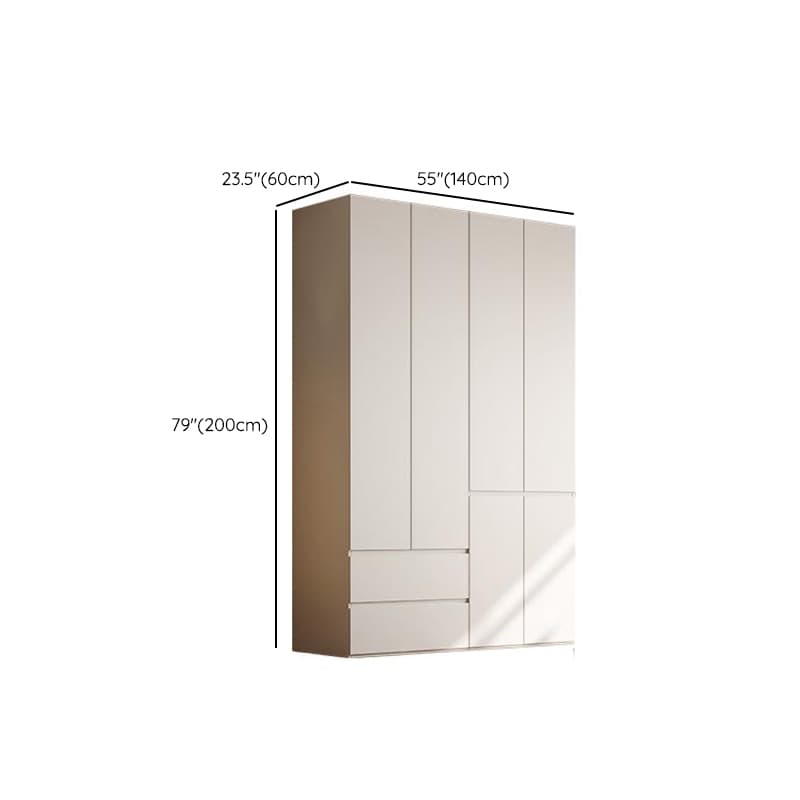 Chalk Modern Natural Wood Standalone Almirah with Soft Close Drawer, Interior Shelves, and Hanging Rod - image 8