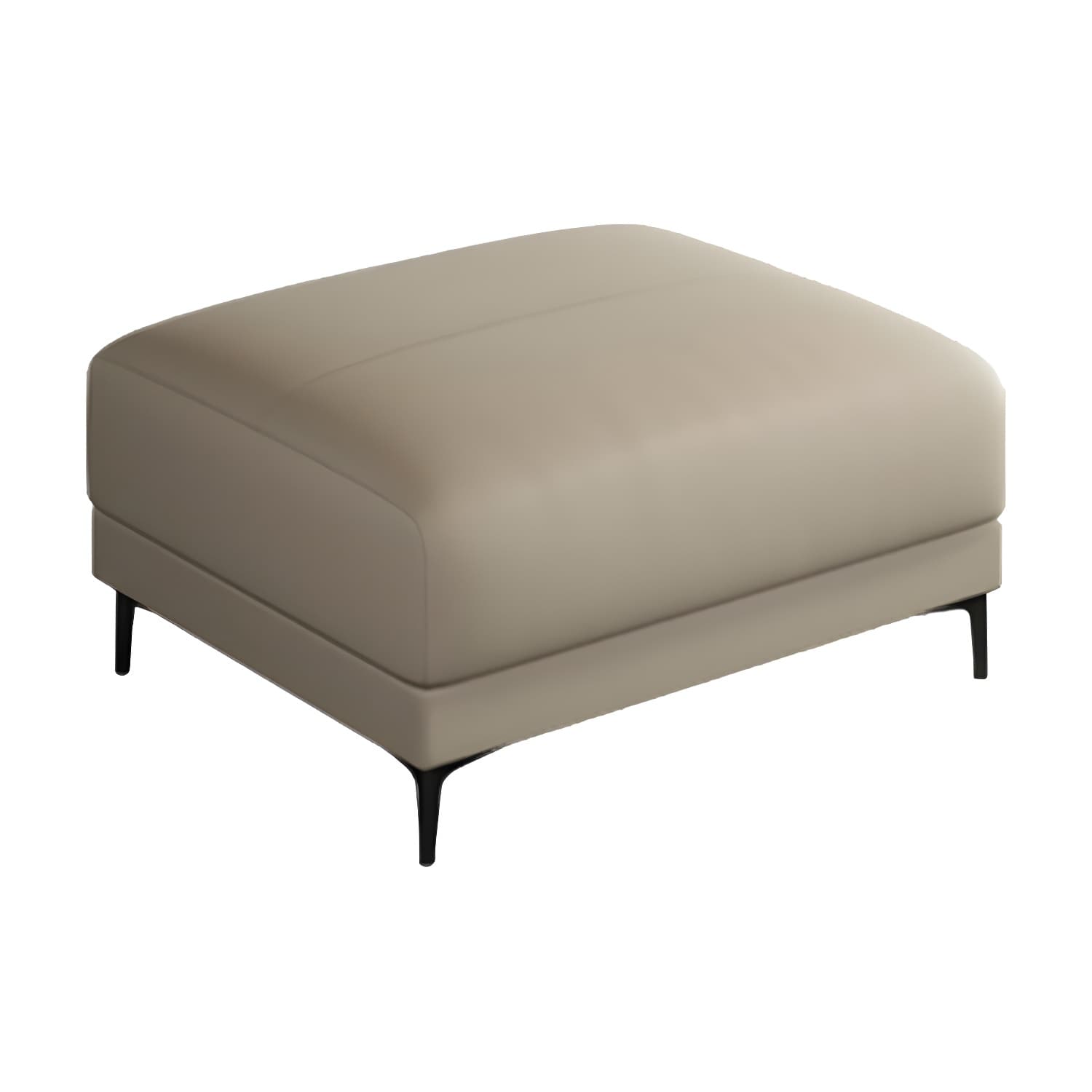 Modern Beige Leather Stationary Sectional Sofa with Pine Wood Frame - image 7