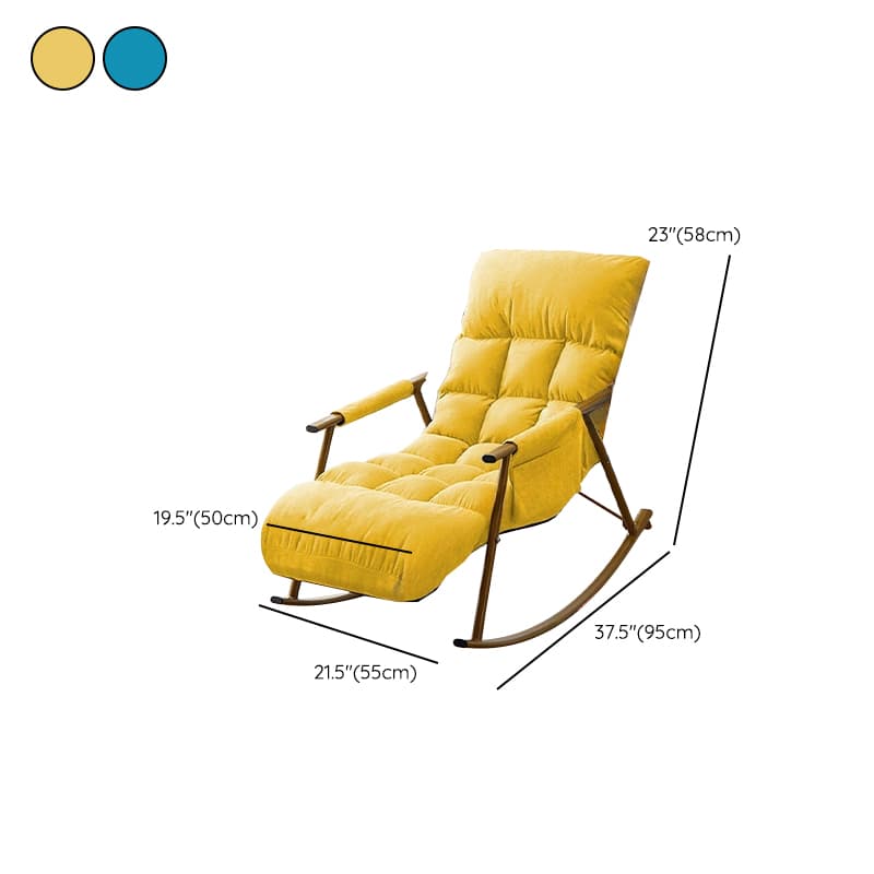 Modern Indoor Rocking Chair Upholstered, Tufted and Custom Fit with slipcover, Metal Legs - image 20