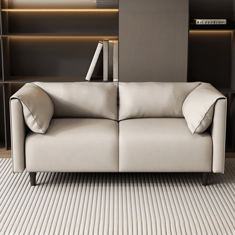 Drawing Room Loveseat with Light Gray/Olive Green/Amber Color Upholstery and Armrest - image 8