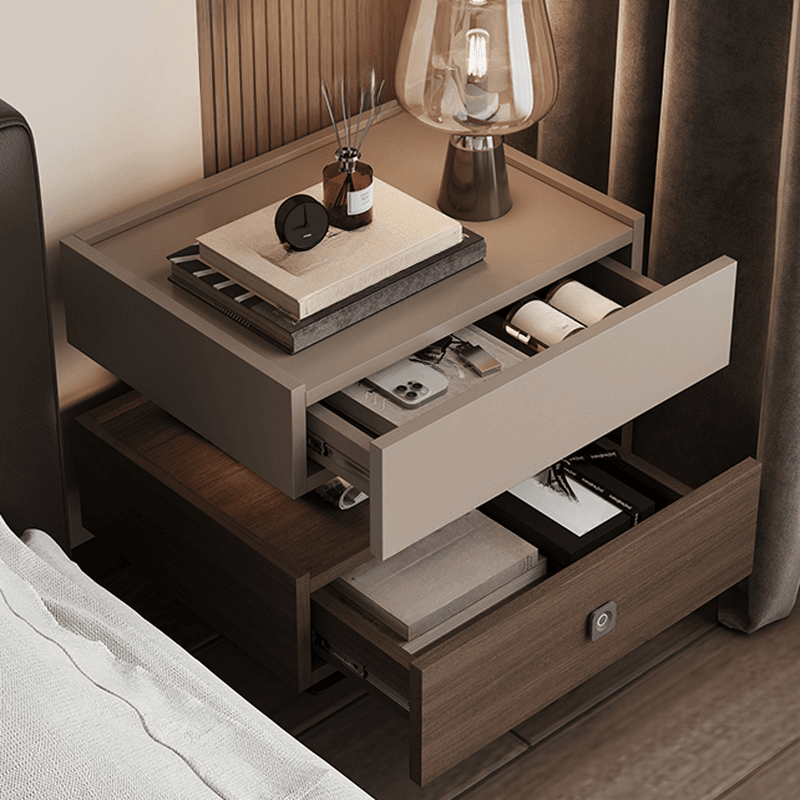 Organic Modern Open Nightstand with Composite Wood and Illuminating Feature - image 11