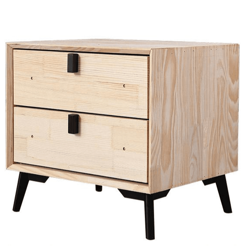 Stylish 2 Tiers Nightstand With Drawer Storage and Artificial Leather Countertop - image 15