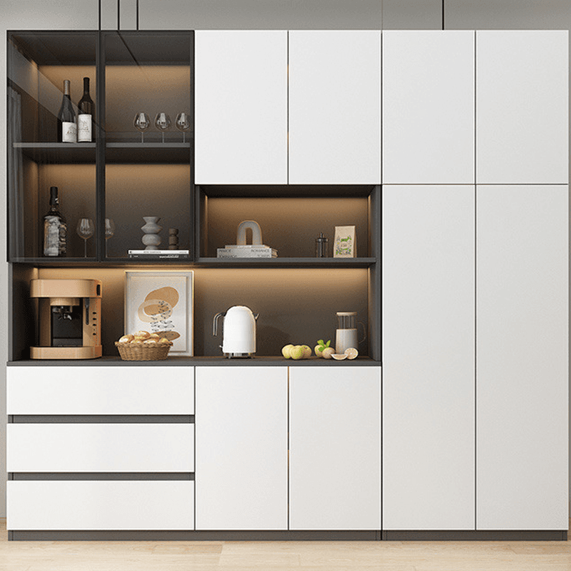 Two Toned Unclosed & Self-supporting Wide Sideboard with 2 Shelves & Benchtop - image 10