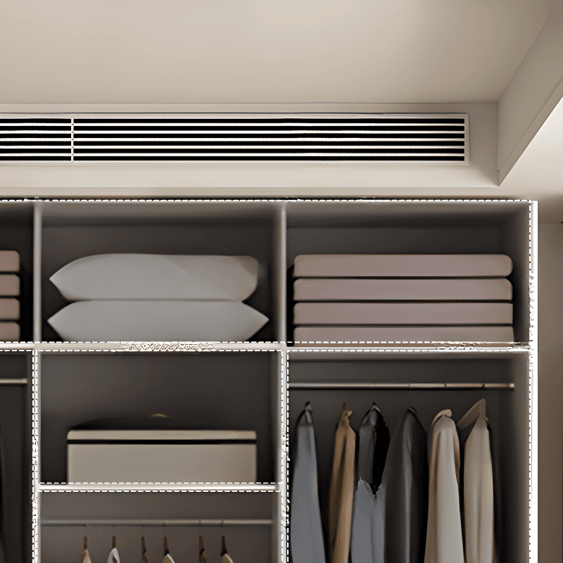 White Casual Manufactured Wood Independent Armoire Cabinet with Compartments, Soft Close Door, and Interior Shelves