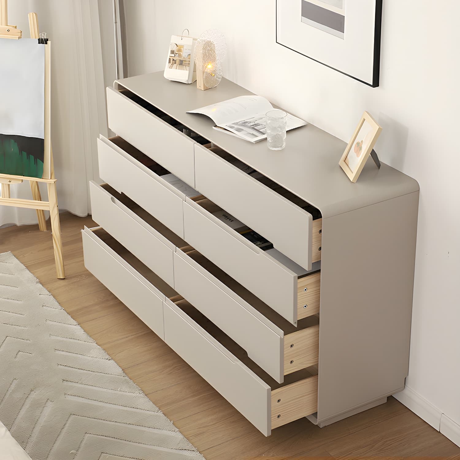 Light Oak Modern Dresser with Solid Wood Construction and Soft-Close Drawers - image 6