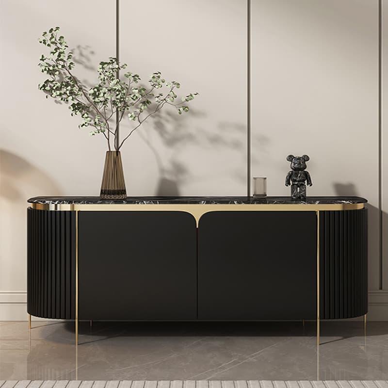 Glamorous Ground Sideboard with Standard/Narrow Size, 1 Shelf, Cabinets, Sintered Stone Countertop, and 2 Doors - image 6