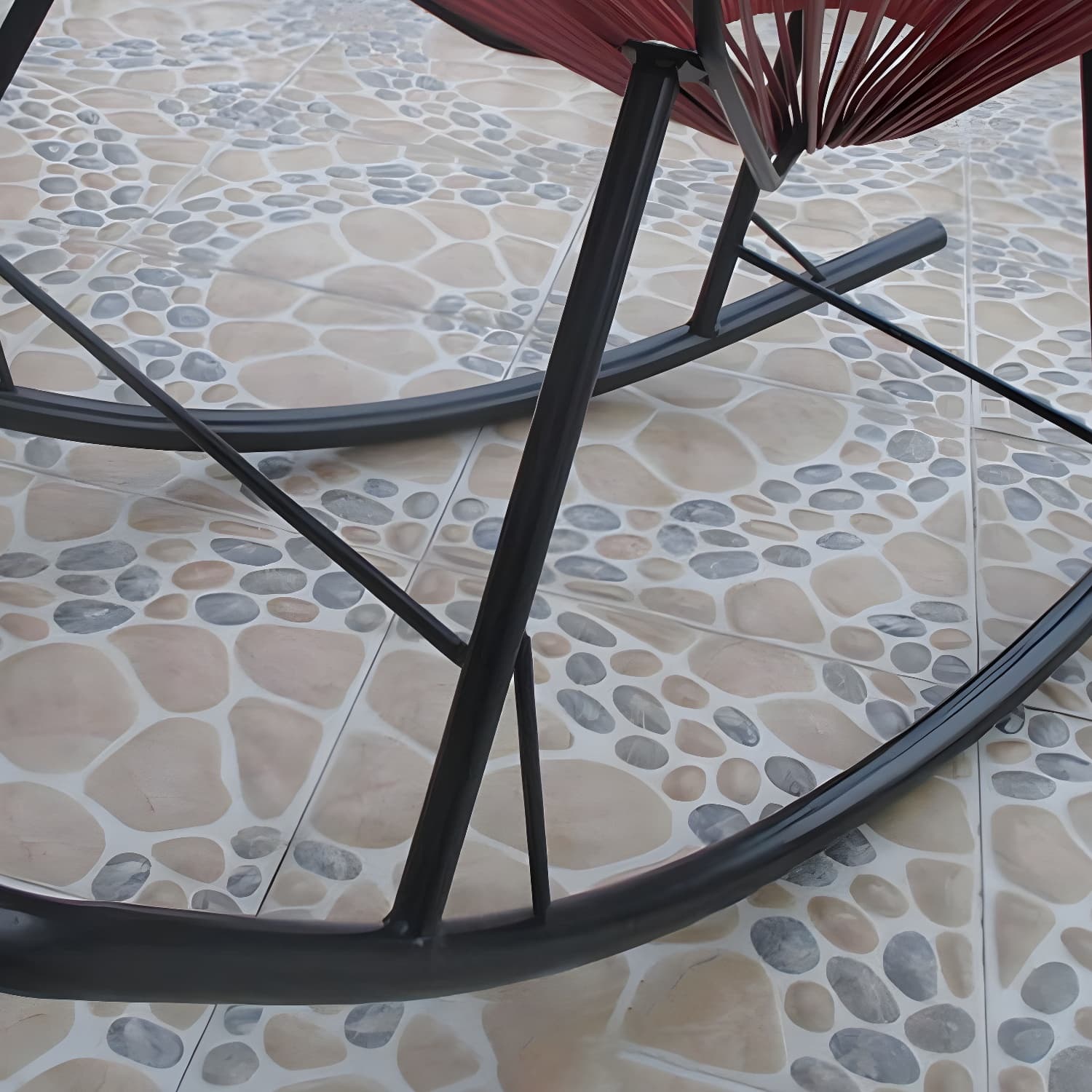 Modern Minimalist Rocker Chair Metal Frame Spindle Rocker Chair for Home - image 13
